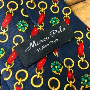 Marco Polo Blue Pattern Mens Tie